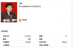 原计生委主任王侠调任全国供销总社党组书记