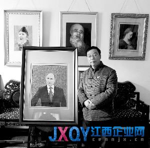 习近平赠普京沈绣《普京总统肖像》(图)