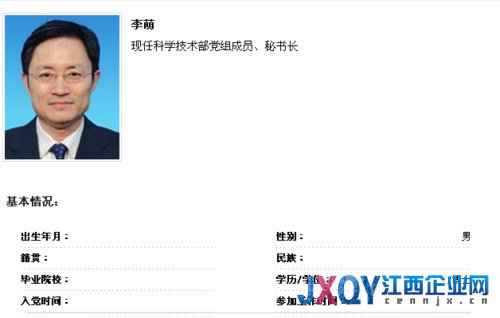 李萌任科技部党组成员、秘书长（图/简历）