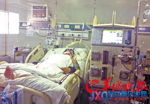 　　14日，人感染H7N9禽流感的患者在开封市河南大学淮河医院ICU病房接受治疗